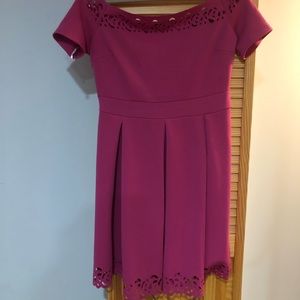 Laser cut mini dress